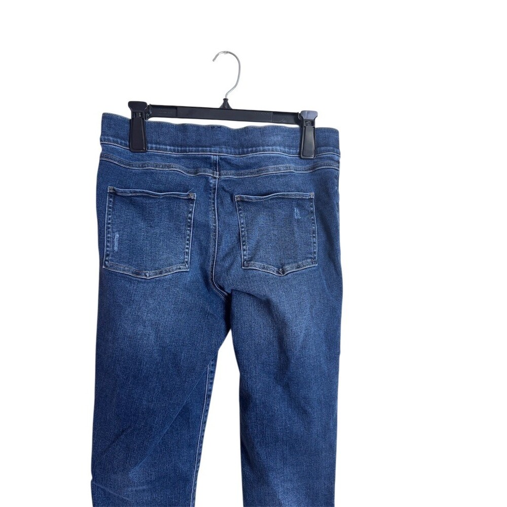 SPANX Jeans Womens Size L Blue Medium Wash Distressed High Rise Skinny - Picture 4 of 6